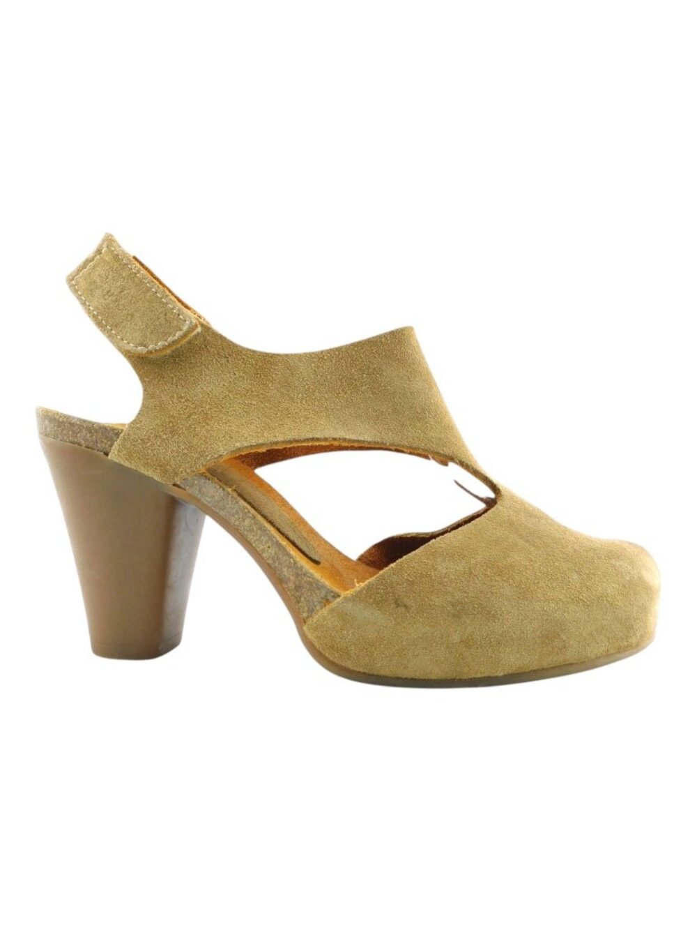 YOKONO Brown Suede Leather Ankle Strap Sling Heel Pump Sandals 38